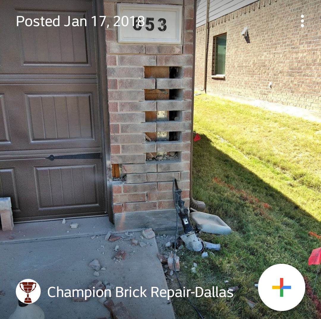 Accidents happen, but car damage to the brick next to your garage door doesn't have to be permanent. Champion Brick Repair sp