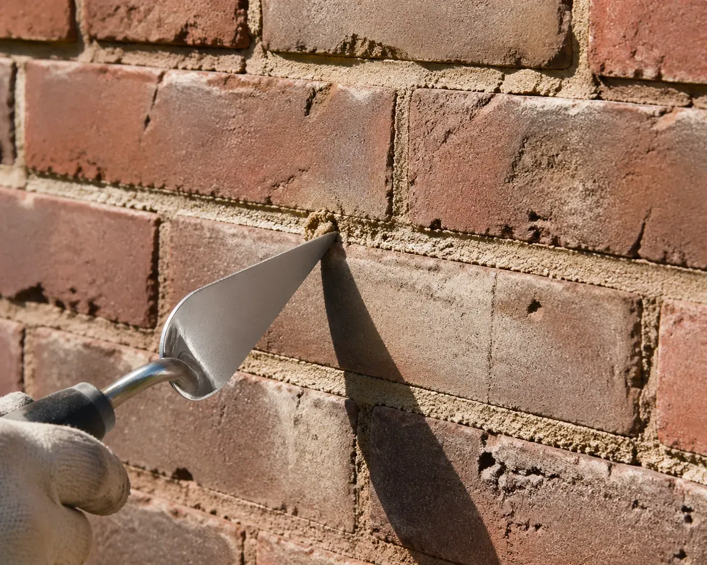 Professional brick crack repair in Dallas using precise custom mortar matching for an invisible finish.