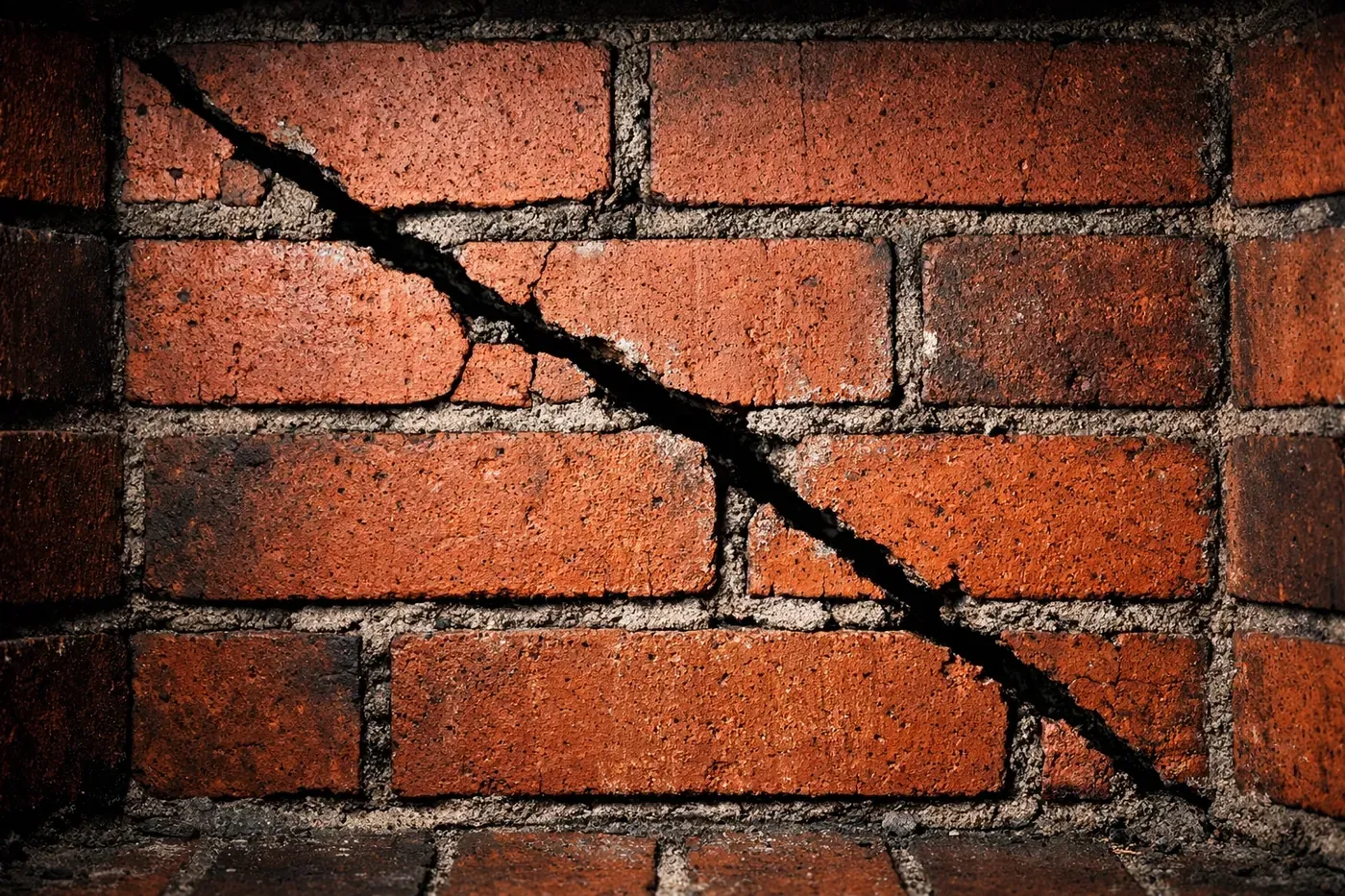 Cracked firebox brick and deteriorating mortar joints requiring Dallas repair