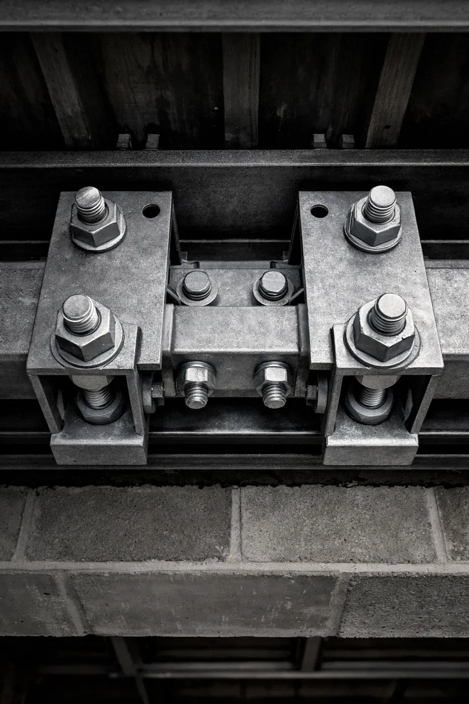 The LintleLOCK™ system being installed to reverse torsional twisting and permanently lock the garage lintel.