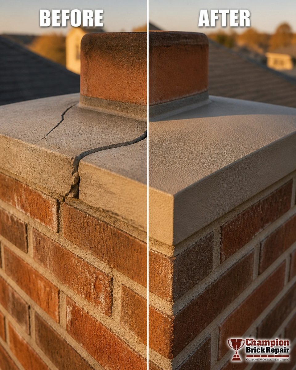 Chimney Mortar Cap — Champion Brick Repair