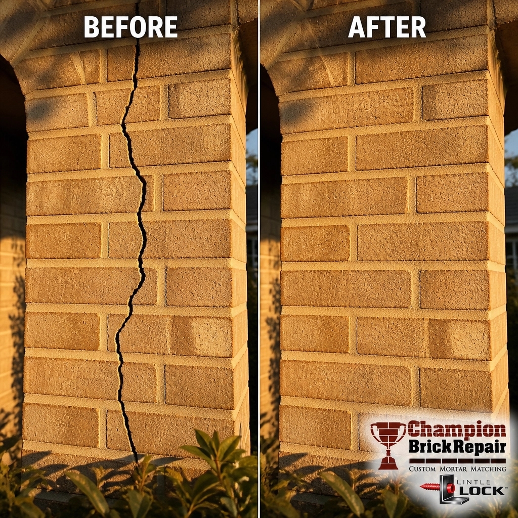 Vertical Wall Crack — Champion Brick Repair