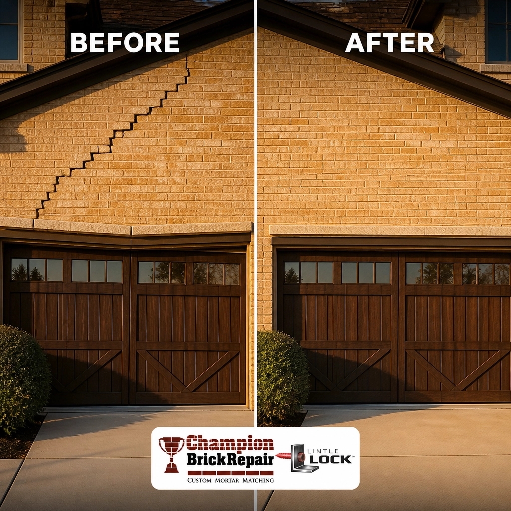 Lintel Crack Above Garage — Champion Brick Repair