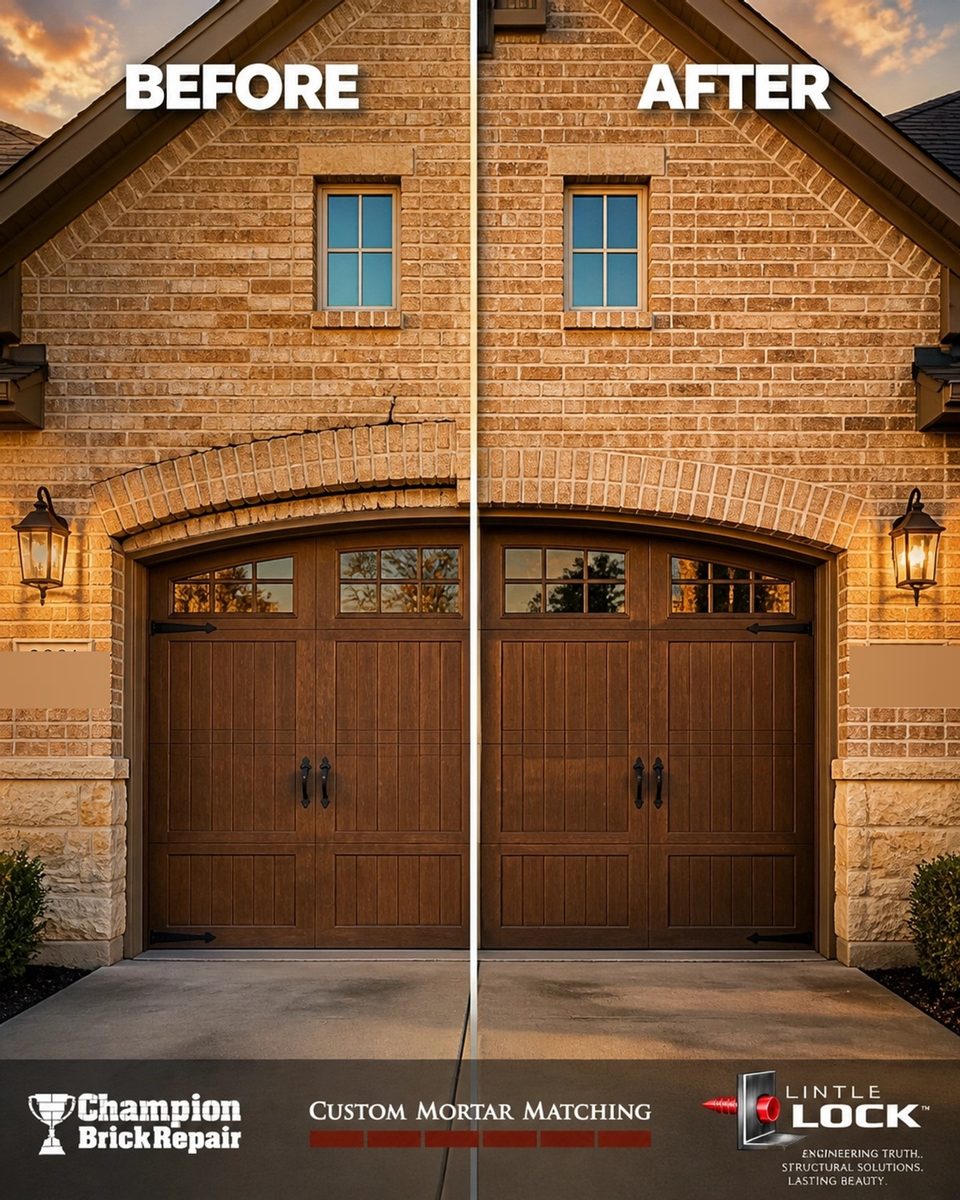 Lintel Crack Above Garage — Champion Brick Repair