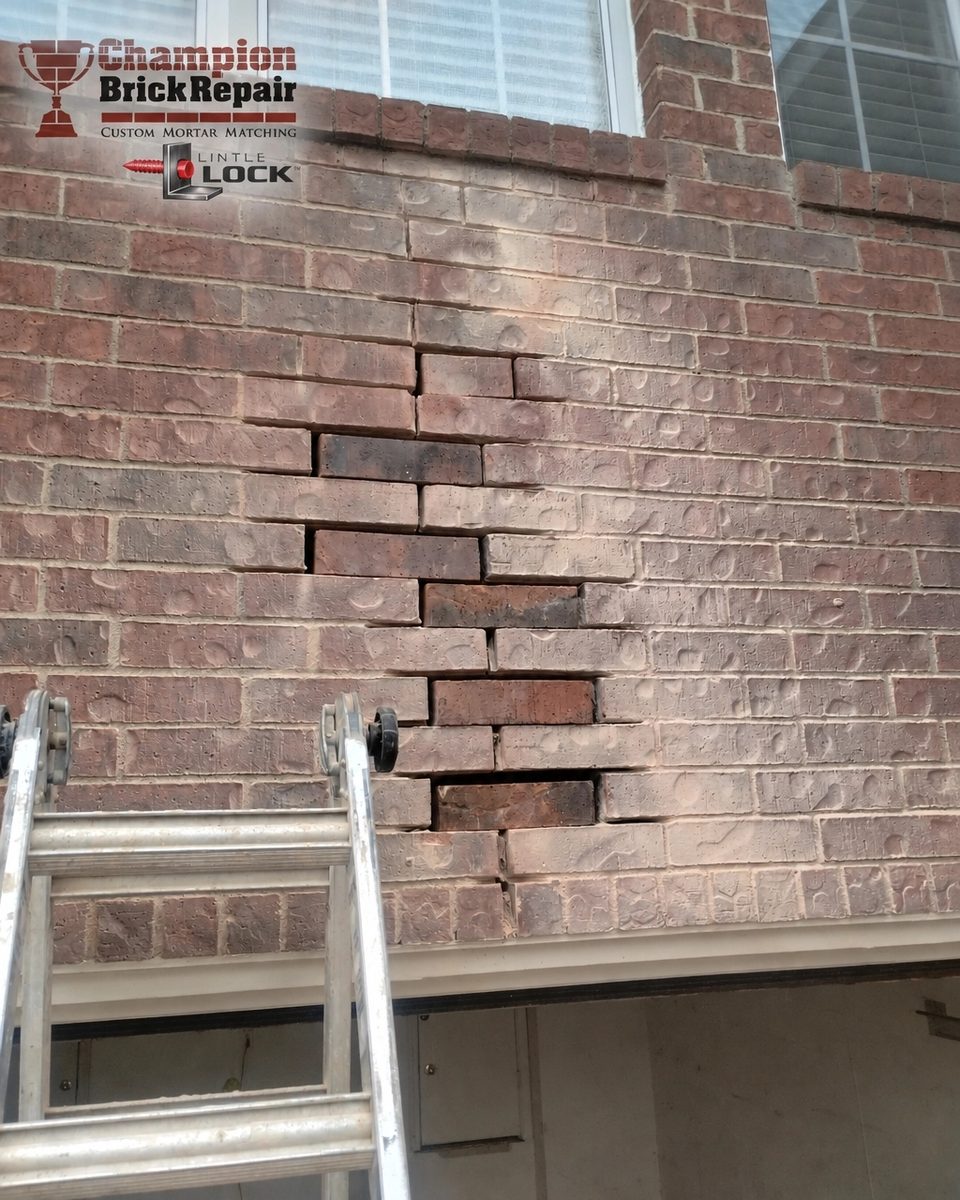 Brick Replacement Above Garage — Champion Brick Repair