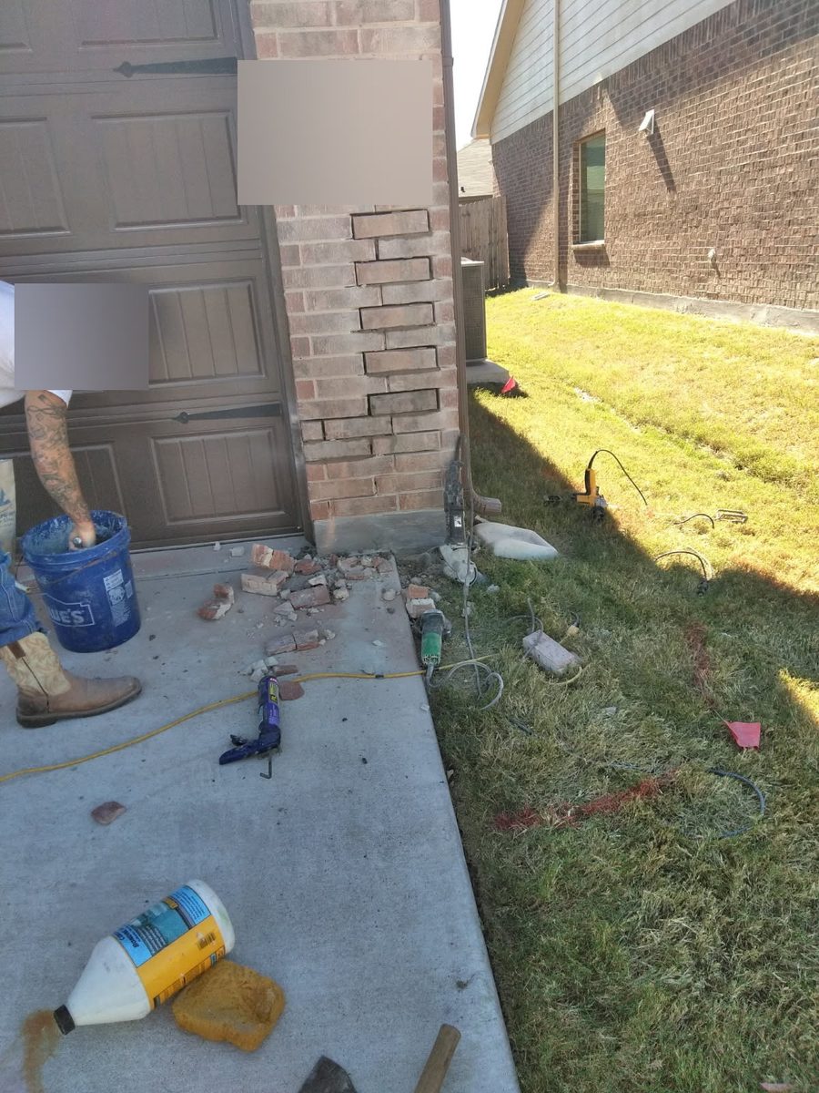 During — Rebuild In Progress — Champion Brick Repair