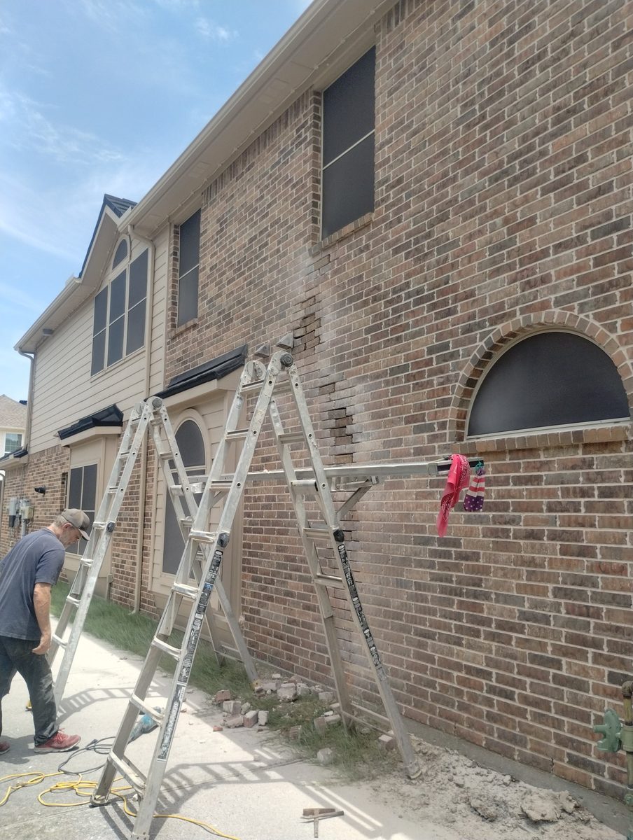 During — Crew On Site — Champion Brick Repair